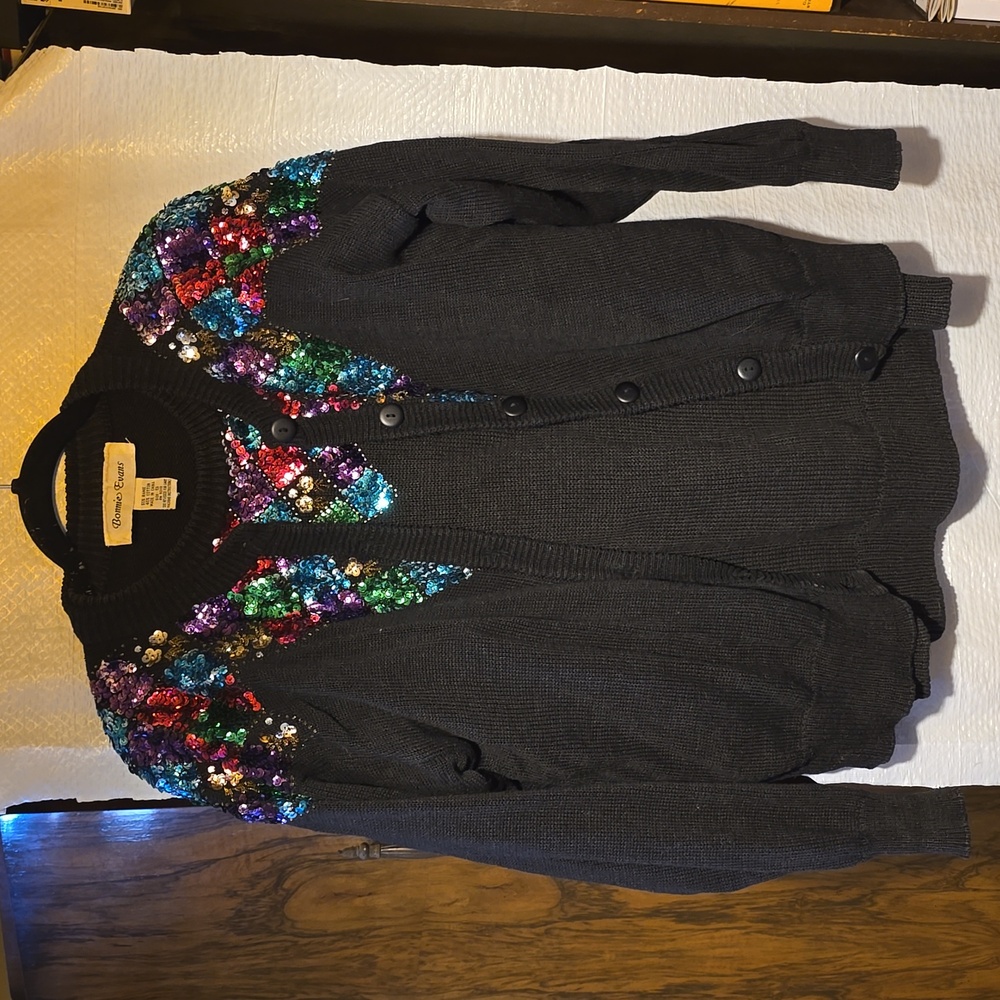 Vintage black sweater with matching cardigan